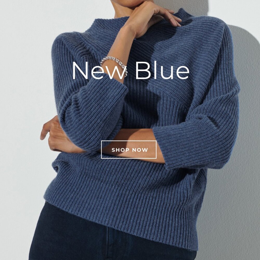 Denim blue Fab Funnel from The Reset. Wool & Cashmere blend in Size L